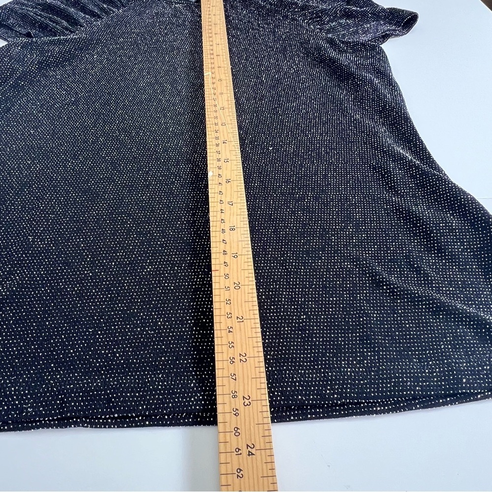 Tommy Hilfiger women's sparkly or glitter-dot flutter sleeve top. - Picture 8 of 9